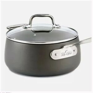HA1 Hard-Anodized Nonstick 3.5 Qt saucerpan with lid. ( New, open box) All Clad